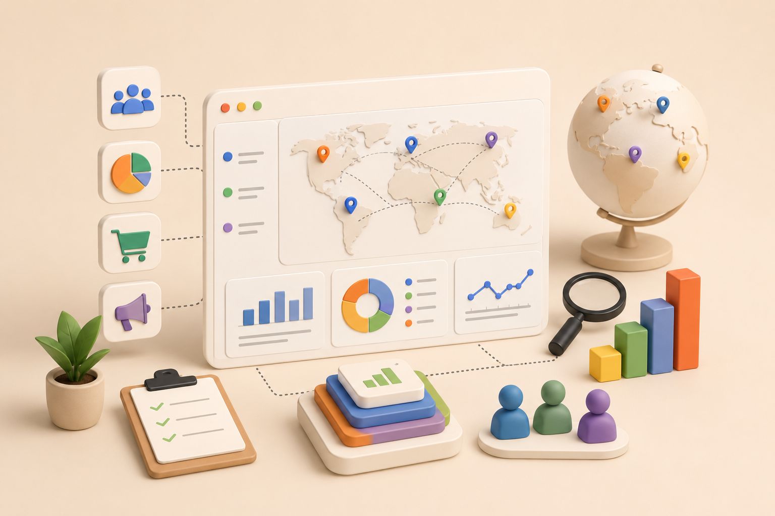 Paid ads campaign strategy dashboard representing Google Ads and Meta Ads management.